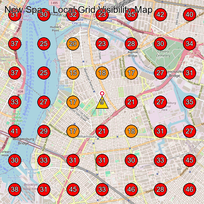 New Spa GeoGrid visibility map for Auto Broker in Brooklyn